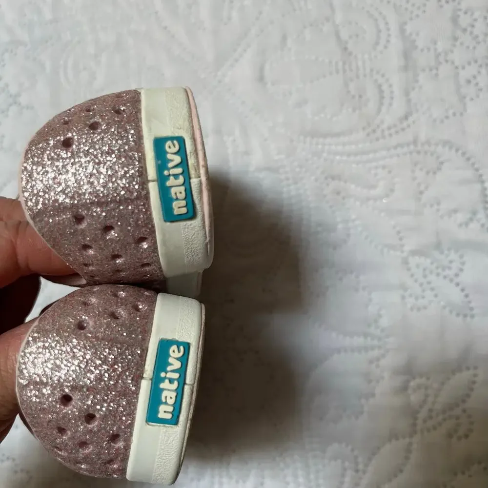 Native Jefferson Bling Glitter Sneakers Size 5